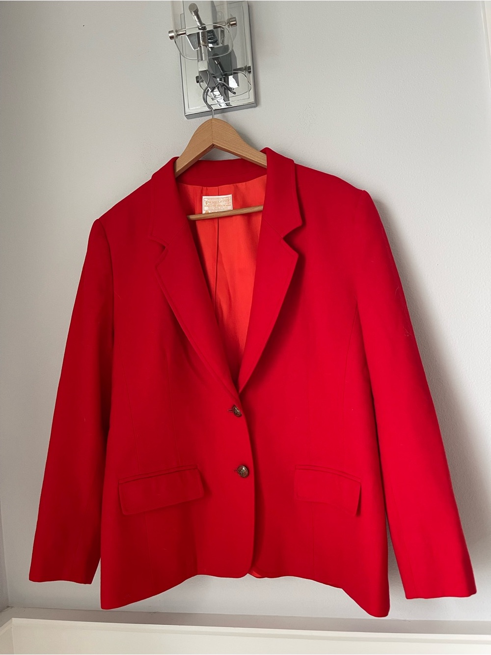 Pendleton Bright Red Wool Blazer